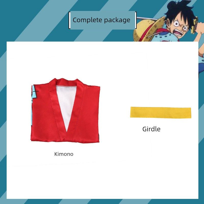 One Piece Cosplay Wano Country Luffy Zoro Trafalgar Law Nami Cosplay Anime Costume Set Luffy Kimono - Complete Outfit Set S