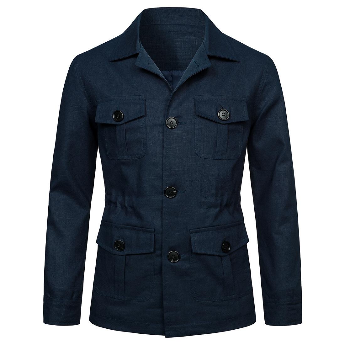 

Youth Spring and Autumn Collared Work Jacket with Multiple Pockets, Youthful Unique, Casual Jacket 4XL