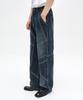 DECET Pached Rivet Wide Jeans Dcpt050Dbluea