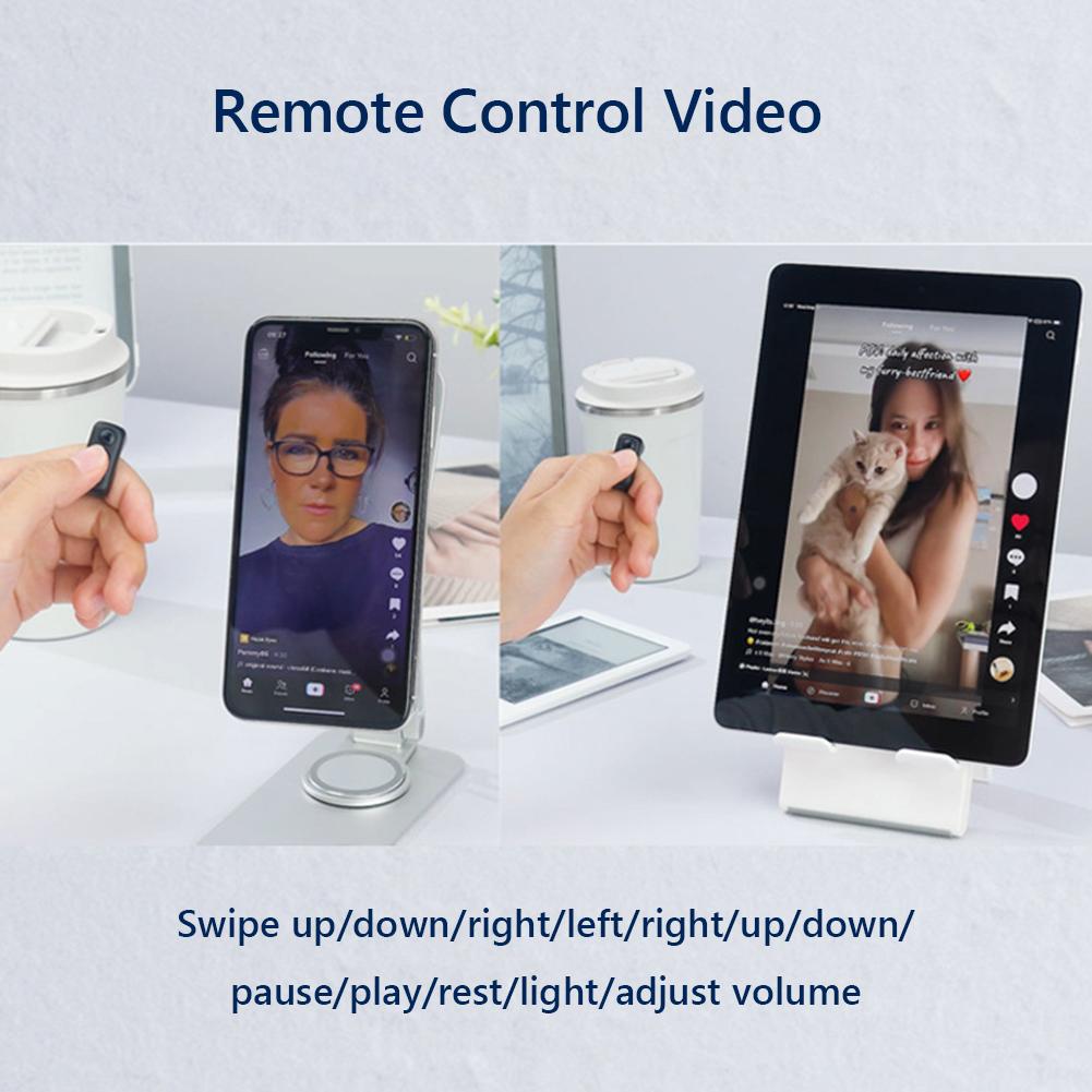 Remote Control Page Turner Ring Bluetooth-Compatible 5.0 Scrolling Ring for Camera Shutter for Android iOS iPhone iPad
