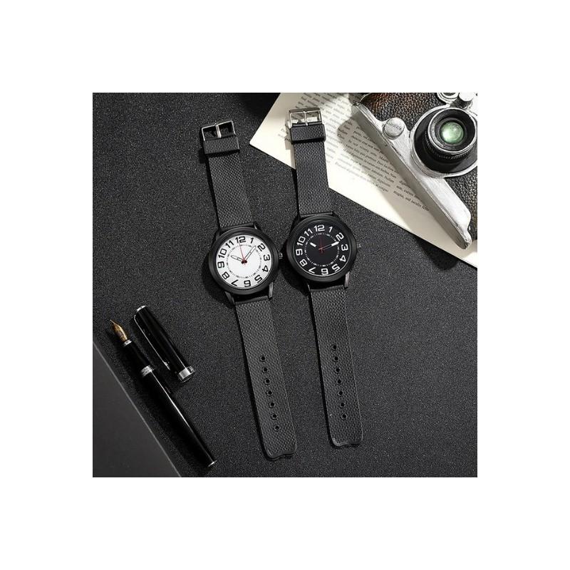 Classic Quartz Watch For Men With Silicone Strap Business Style Nonwaterproof Watch For Office Use