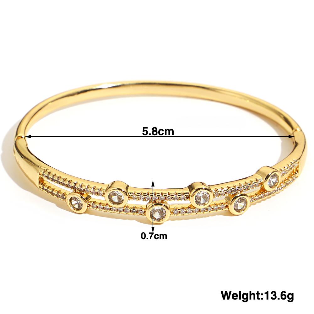 Greatera Trendy Gold Plated 316L Stainless Steel Bangles Bracelets for Women Delicate Cubic Zirconia Bracelet Party Jewelry