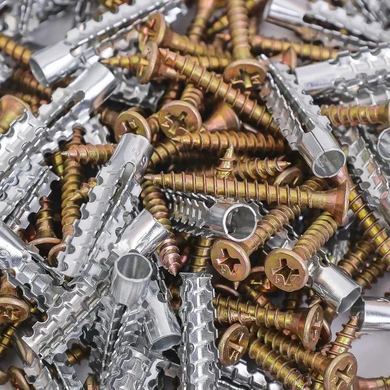 Self Tapping Screws Drilling Plug Wall Anchor Kit Fixing Expansion Drywall Steel Screw Fastener Woodworking Accessories with Box
