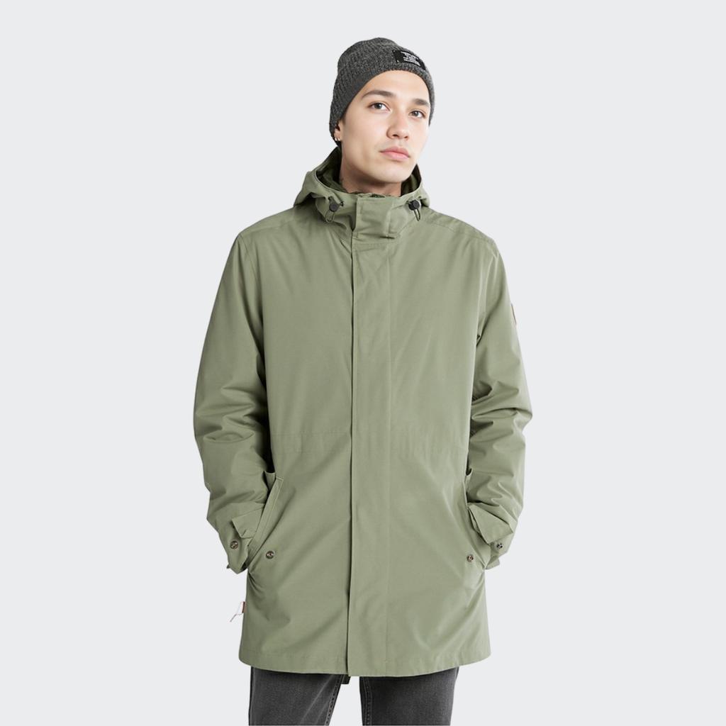 Timberland Solid Color Outdoor Quilted Lined Three-In-One Hooded Jacket Men Jackets Cassel-Green A69MW-590