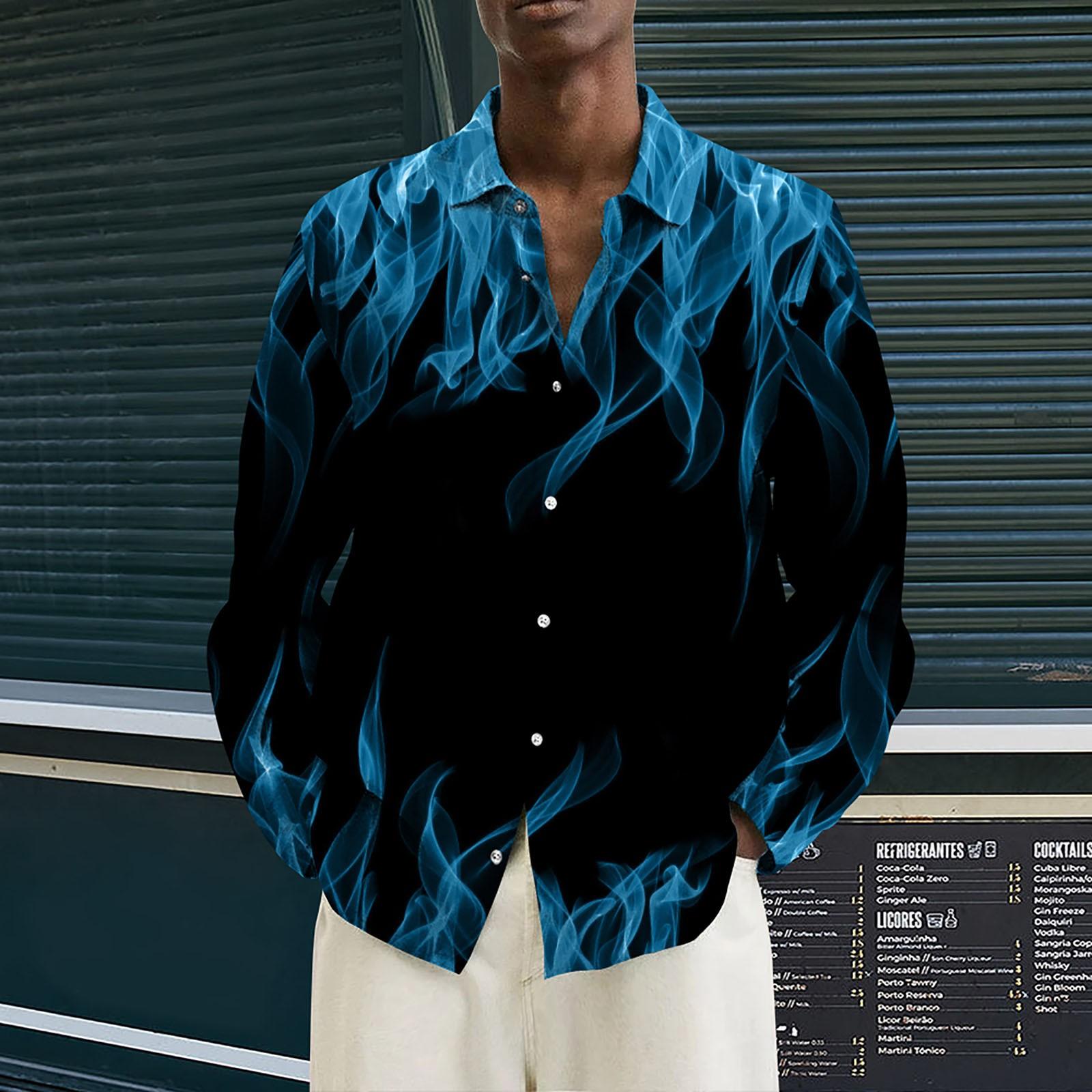 

Мужские рубашки с длинным рукавом с принтом, повседневные свободные рубашки с длинным рукавом с принтом XXL