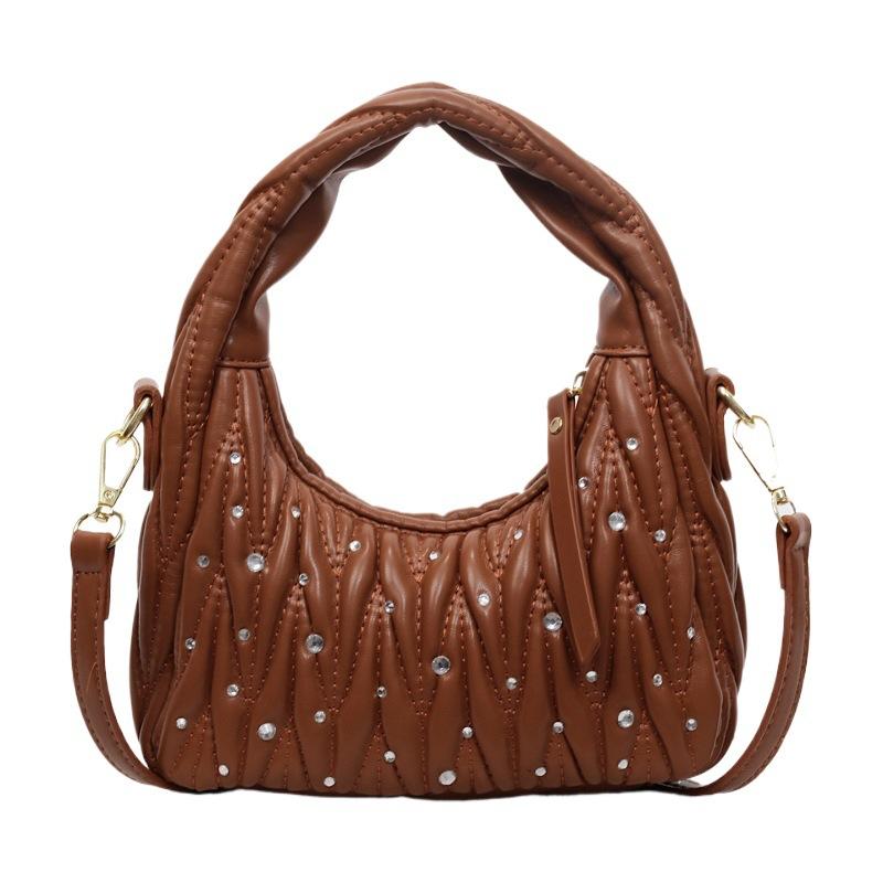 Korean Version of Niche Pleated Dumpling Bag, High-end Sense Trend Versatile Crescent Handbag, Women's Shoulder Messenger Bag