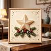 Hochwertiges gerahmtes Perlenkunst-Set mit Weihnachtsstern-Muster, 5D funkelnde Perlenleinwand, DIY entspannendes Bastelset für festliche Wanddekoration zu Hause, Geschenk