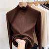 Winter Velvet High Neck Base Layer - Stylish Long Sleeve Top