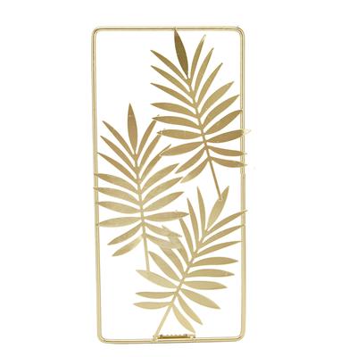 Metal Leaf Wall Decor Golden Nordic Style Elegant Ambience Sturdy Durable Wear Resistant Metal Wall