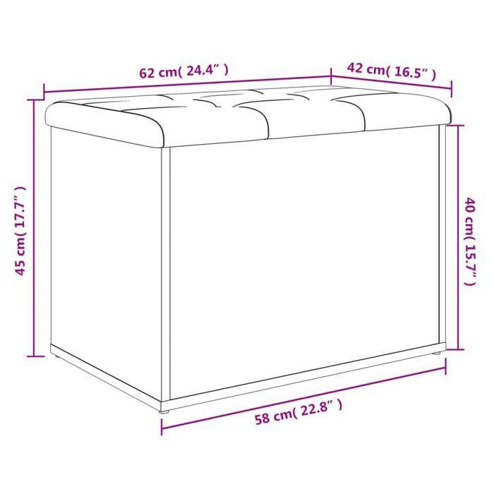 VidaXL Banc de Rangement, Coffre de Rangement avec Coussin, Organisateur de Vêtements Jouets Couloir Salon, Moderne, Noir 835041