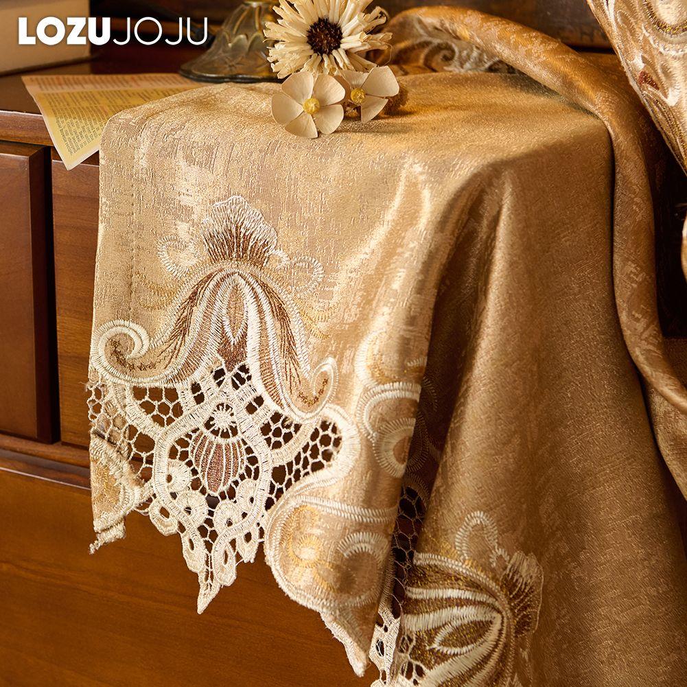 1PC LOZUJOJU European Style High-end Embroidered Semi Blackout Curtains for Living Room Bedroom Home Decor