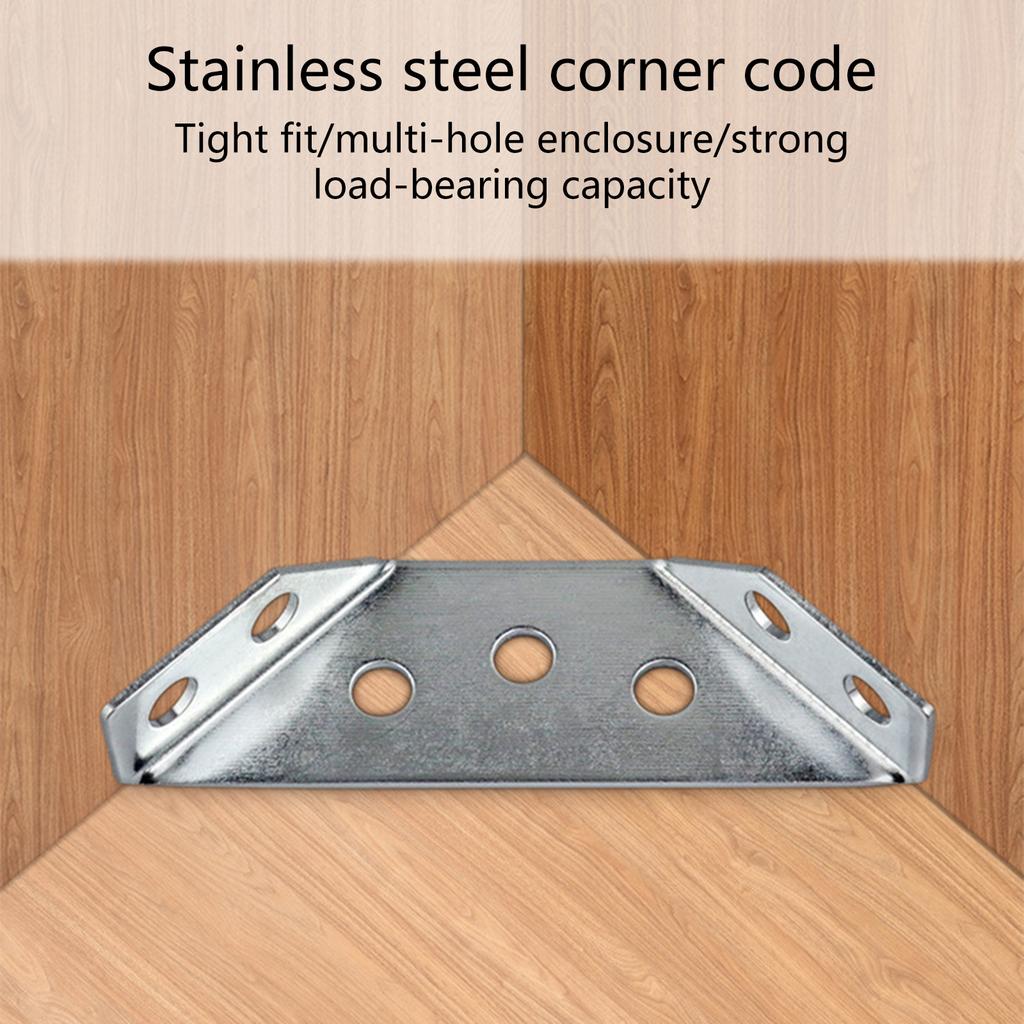 10Pcs Stainless Steel Furniture Corner Connector Cabinet Support Fixing Frame Corners Brace for Wood Shelf Supports