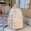 Schoolbag New High-value Schoolbag Ins Style Korean Women's Niche Sweet Plaid Backpack Junior High School Students Lightweight Backpack