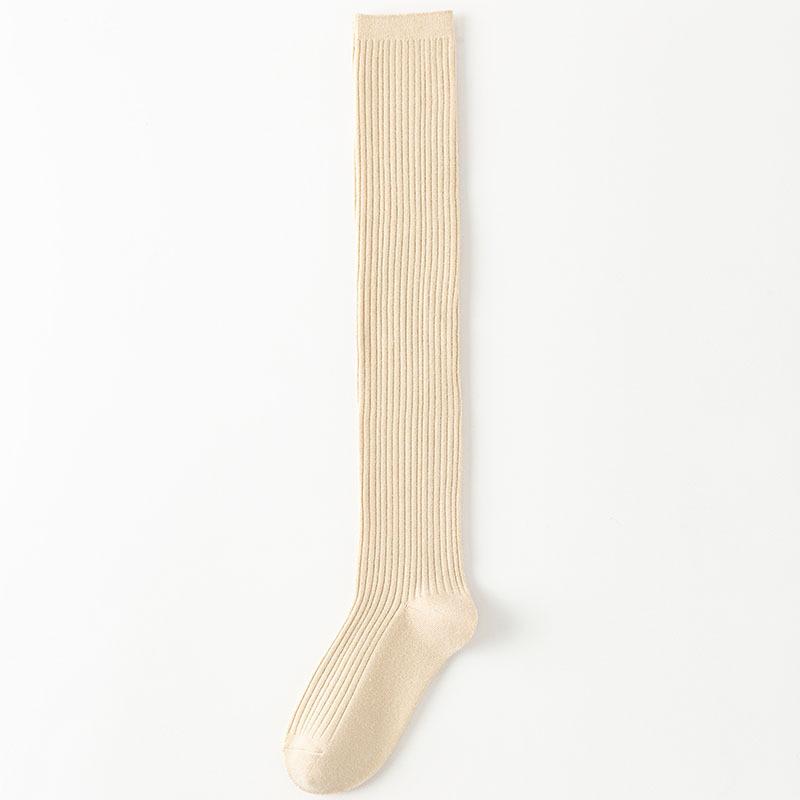 Knee Socks Women'S Autumn And Winter Black Vertical Striped Thin Stockings Japanese College Style With Loafers Stacking Socks