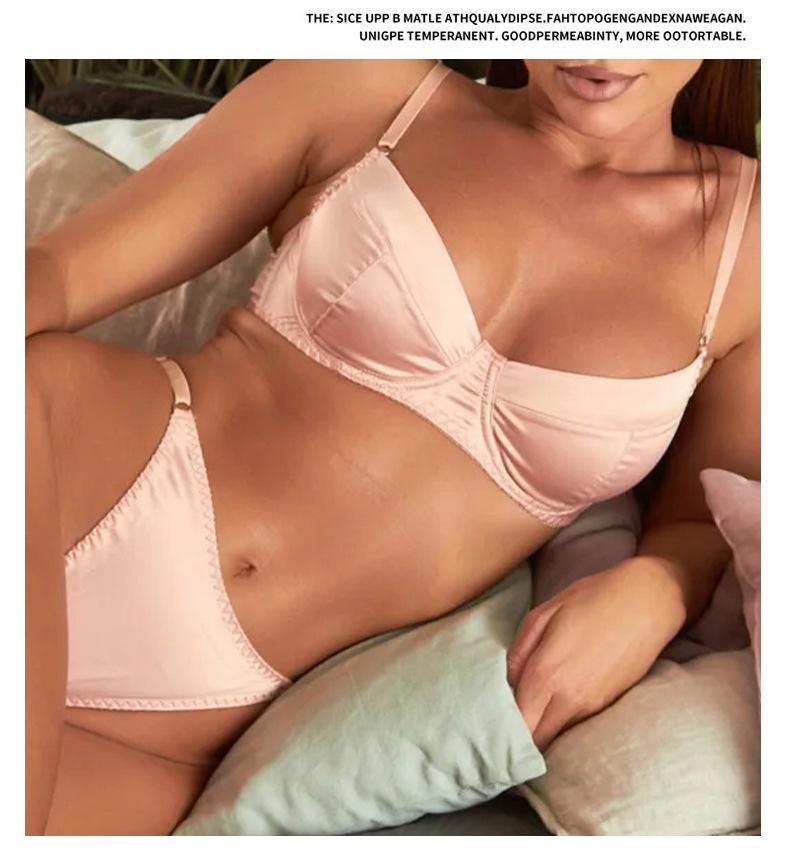 Popular Russia Satin Lingerie: Slim-Fit Anti-Sag Bra Set for Enhanced Shape