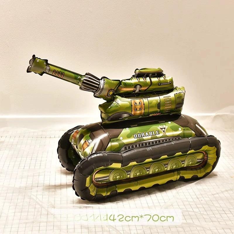 3D Assembly Boy Car Tank Engineering Vehicle Excavator Aluminum Film Toy Balloon Birthday Decoration Scene Layout