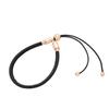 S925 Sterling Silver  Moment Black Leather Slider Bracelet  for Women New Year Party Gift Fashion Jewelry