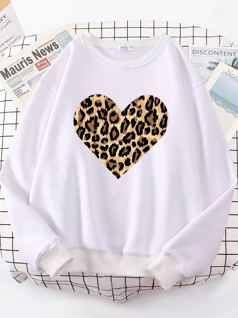

Креативные женские толстовки с принтом «Leopard Love», модная повседневная толстовка в стиле хип-хоп, S-XXL, толстовка большого размера, спортивная одежда высокого качества для женщин XL