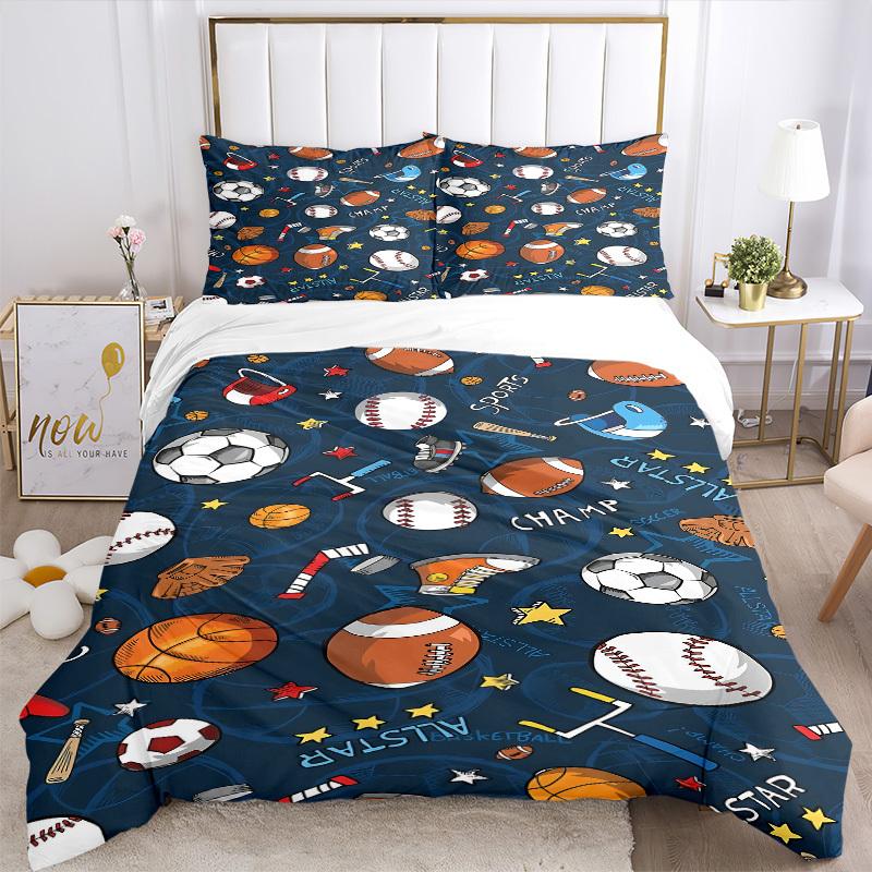 3pcs Sports All-Star Soft and Comfortable Breathability, Bedding Set, Machine Washable, Suitable for All Seasons195
