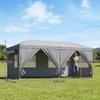 3 X 6 M Pop Up Canopy with UV50+ Protection Garden Gazebo with 6 Sidewalls, Dark Grey