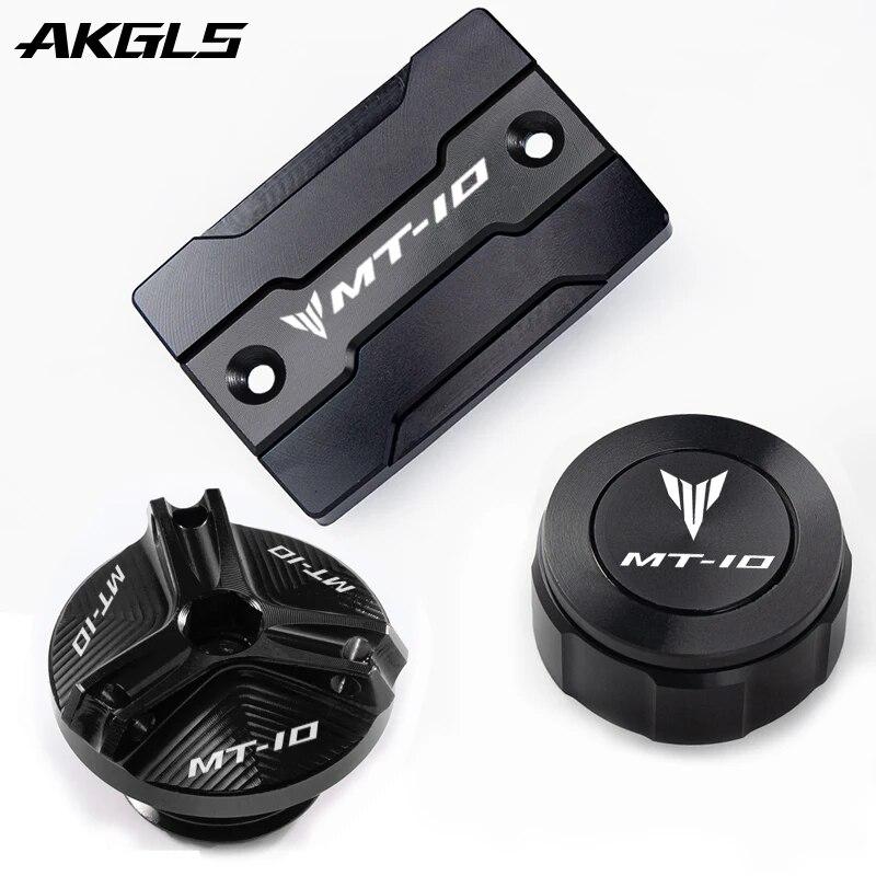 For Yamaha MT10 MT 10 MT-10 2015- 2018  Motorcycle front and rear brake fluid tank cap + fuel filler cap Accessories
