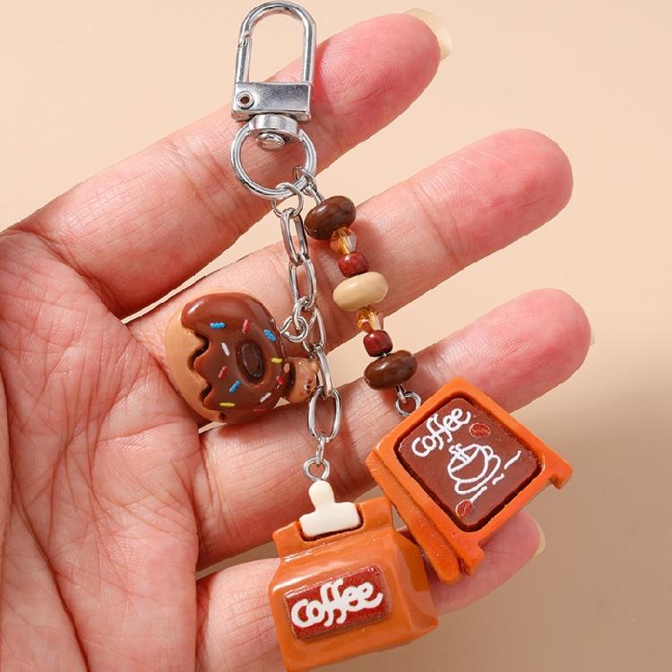 Unique Bread And Coffee Simulation Keychain Fashion Item For Personalize Styles