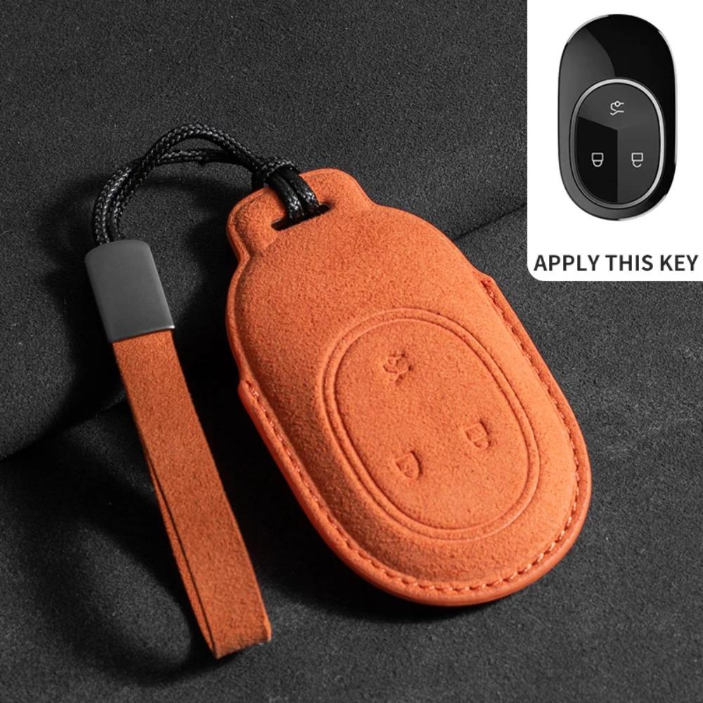 Leather Car Remote Key Case Cover for Nio ET7 ET5 2022 2023 2024 for Weilai NIO ES6 ES8 EC6 ET7 Auto Key Fob Shell Keychain