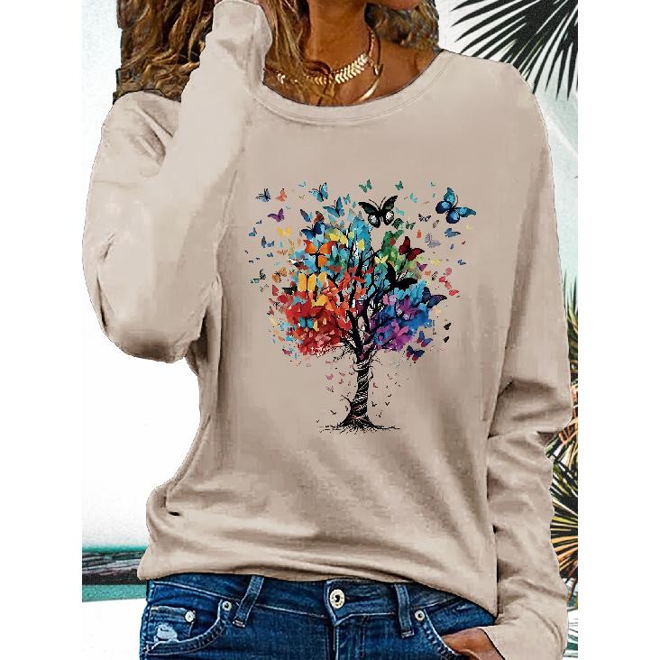 ITCIJ Letter-printed Long-sleeve for Autumn and Winter T Shirt