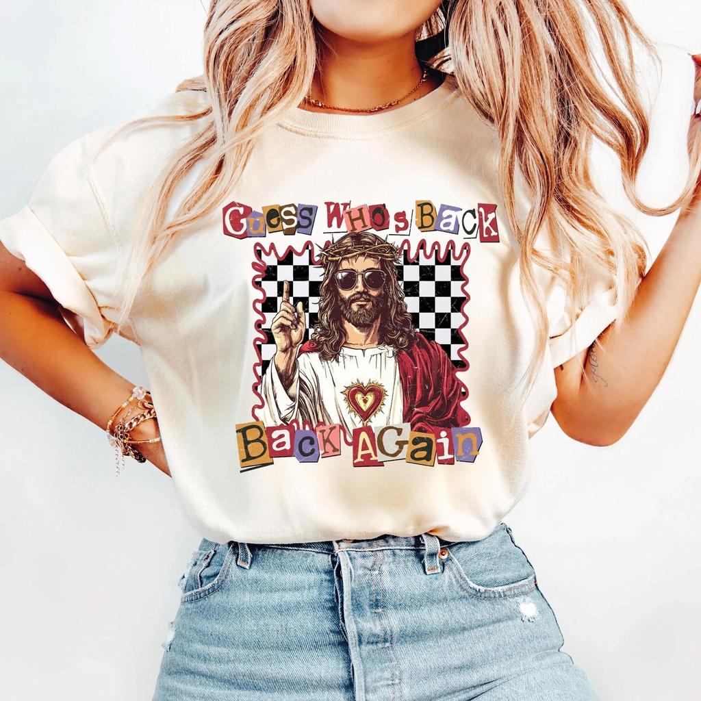 Funny Easter Jesus T-T-Shirt, Guess Who's Back Again Christian Tee