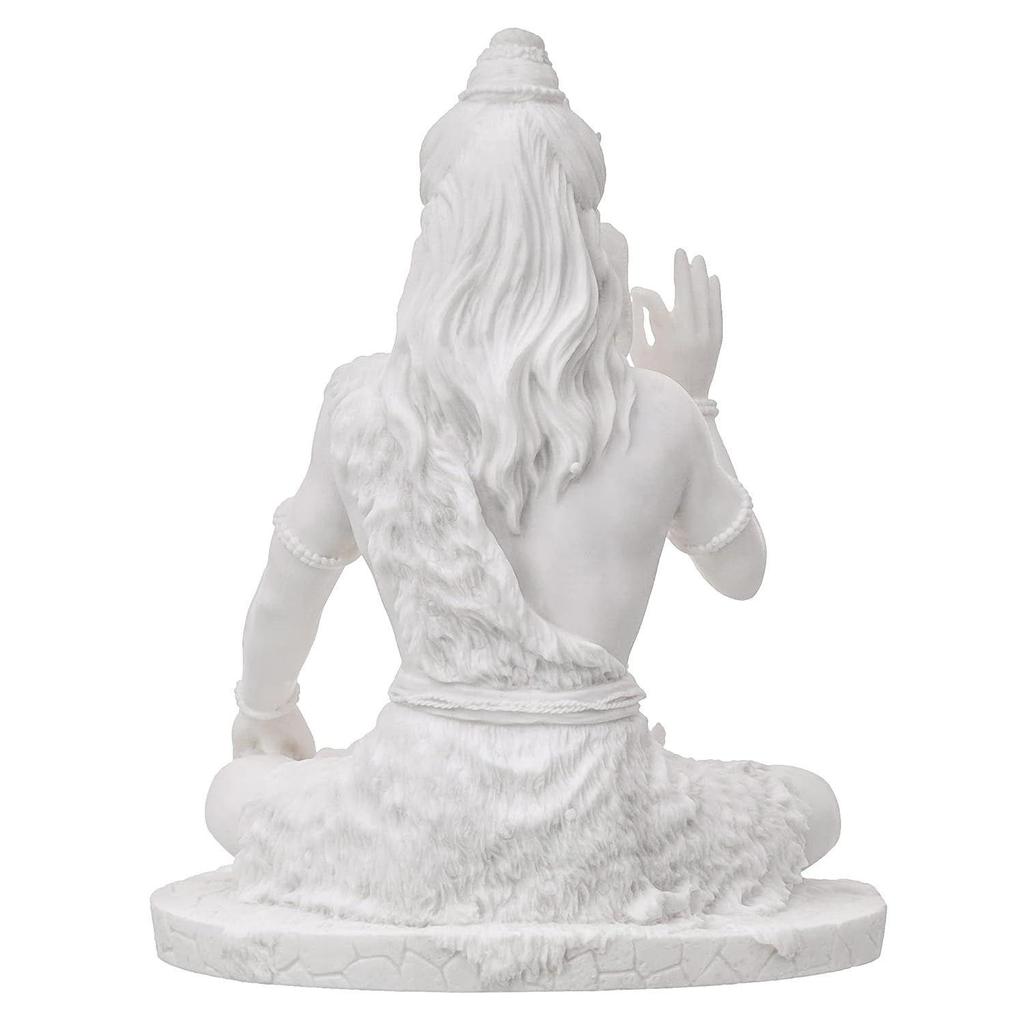 Weiße Polyresin-Segensstatue von Lord Shiva