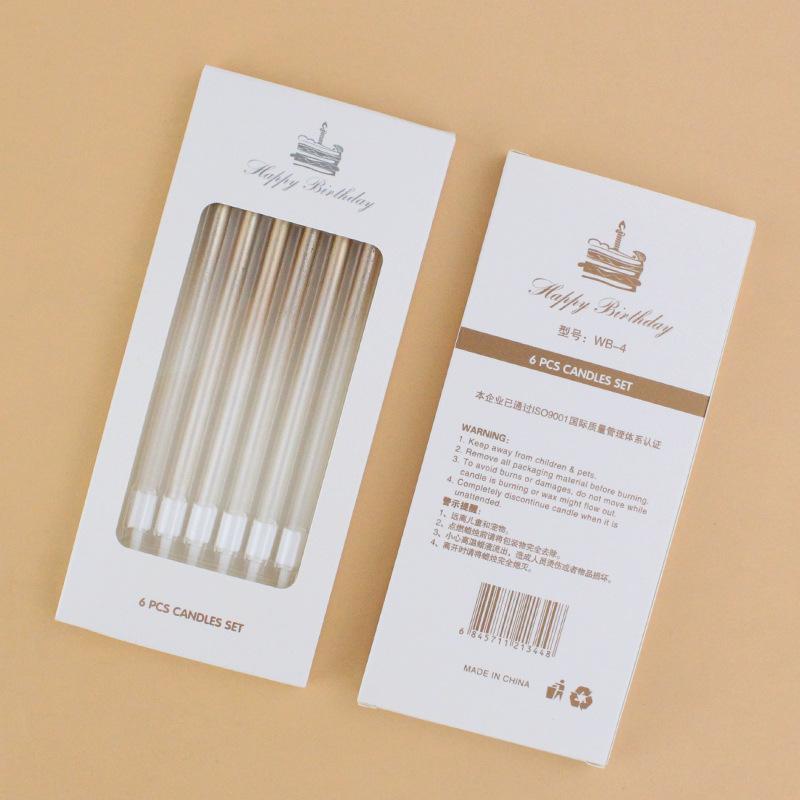 

New Gradient Champagne Straight Candle Birthday Romantic Party Gradient Pink Blue Boxed Pencil Candle A8 gradual change blue candle