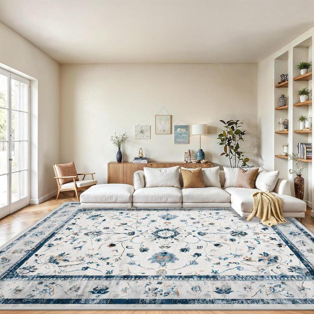 Tapis Bohèmes pour Chambre à Coucher Grand Tapis Décoration Salon Tapis Rétro Moelleux Doux Tapis de Sol Salon couleur claire Tapis en Peluche