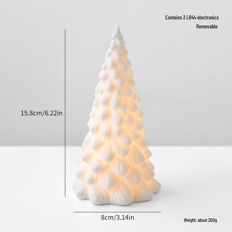 Nordic Style Ceramic Luminous Christmas Tree Ornament - Desktop Decoration Gift