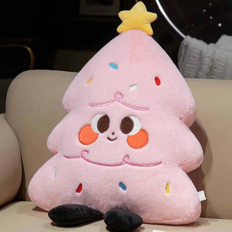 Cute Ins Wind Christmas Tree Throw Pillow Plush Toy Ice Cream Small Eye Doll Girl Throw Pillow Nap Pillow