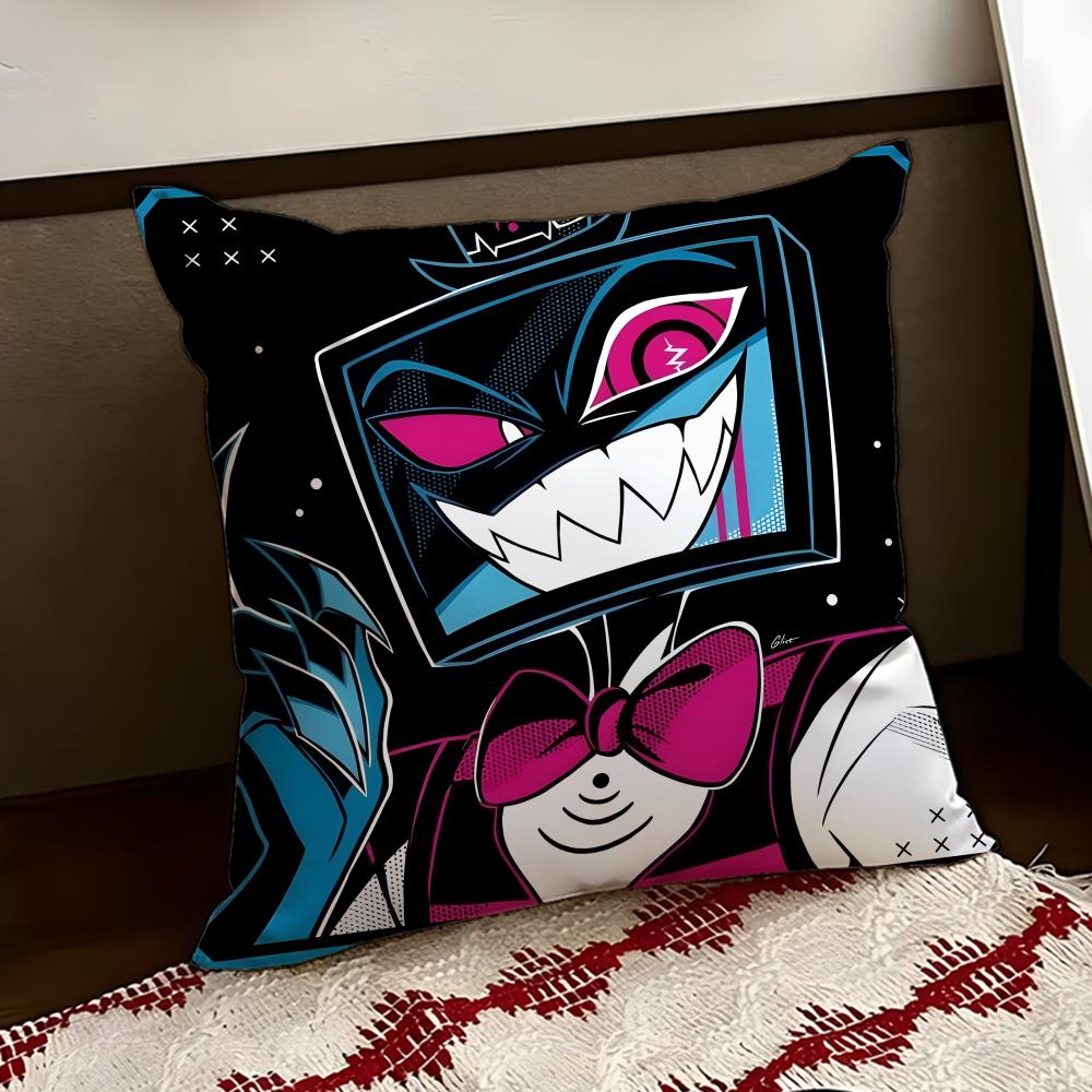 Anime HHelluva BBossS Cushion Cover Reversible Soft Durable Pillow Cover Home  Car MultiScene Use for Daily Comfort