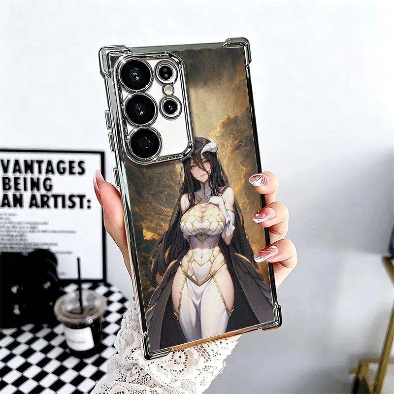 

Albedo O-Overlords Anime Plating Phone Case For Samsung Galaxy S24 S25 FE S26 Edge S23 Ultra S22 S21 Plus S20 Anti-Fall Airabag Samsung S26 Edge