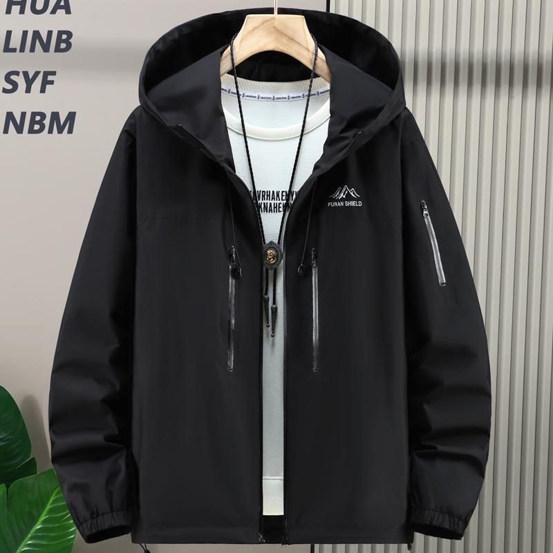 

Чоловічий тренч великого розміру 4XL-12XL, верхній одяг, модна вітрівка з довгим рукавом, чоловічі куртки з капюшоном 8XL чорний
