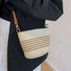 Spring and Summer Popular Ins Wind Seaside Vacation Straw Bag Fashionable and Casual Small Fresh Mori Simple Messenger Bucket Bag
