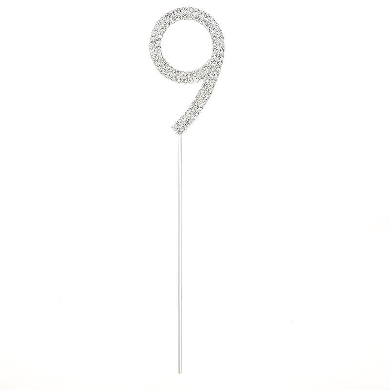 

«Стильные фигурки на торт в виде цифр» (0-9) с бриллиантами из сплава на дни рождения и свадьбы