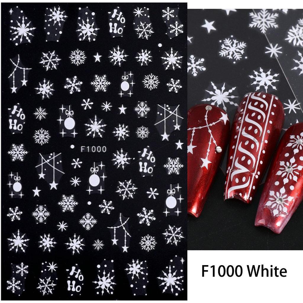 Snö Jul Nagelklistermärken Blomväxter Nagelkonstdekaler Blommiga Löv Spring Sliders Manikyrdekor