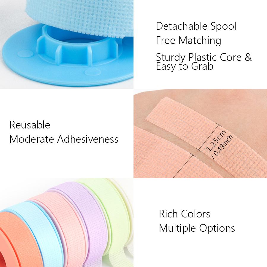 1/5Pcs Colorful Eyelash Extension Tape, Breathable Non-Woven Lash Tape for for Eye Makeup & Lash Grafting