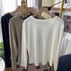 Sweatshirt for Women Autumn Winter Thickened Warm Solid Color Soft Stretchy Long Sleeve Oversize Tops