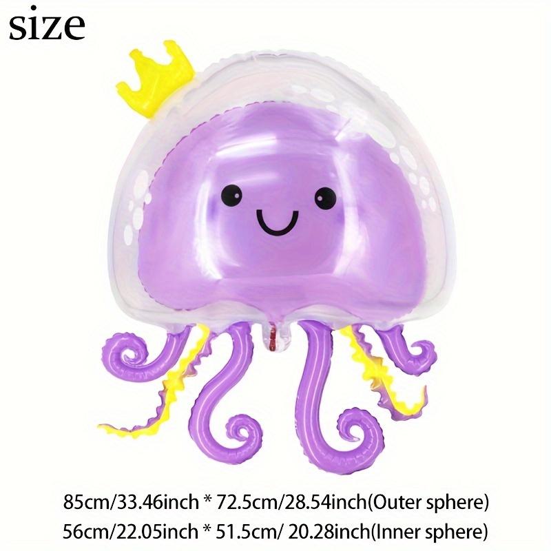 Jellyfish Aluminum Foil Balloon 2-piece Set - Ocean Themed Birthday Party Decorations, Mermaid Party Supplies, Gender Revealing Shower Photo Props