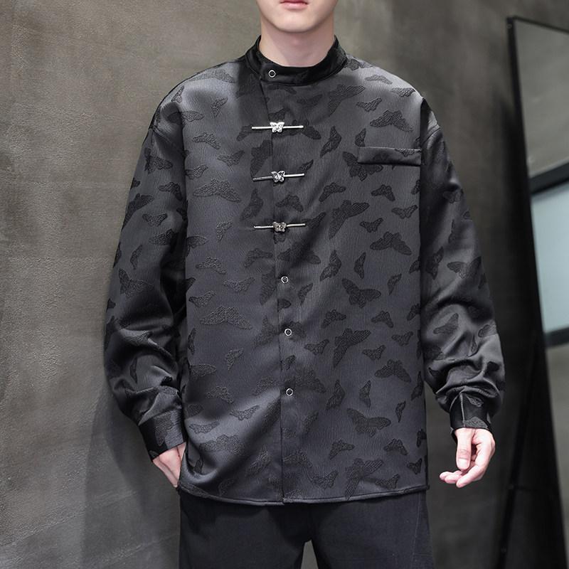 Lässige Jacke Herren Lässige Einfarbige Stehkragenjacke Herrenjacke Chinesischer Stil Jacke