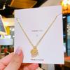 Luxury Full Zircon Red Crystal Pendant Necklace For Women Titanium Steel Girls Couple Lady Gift Fashion Jewelry