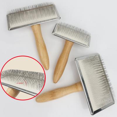 Grzebień dla psa, solidna drewniana szczotka dla psa, urządzenie do usuwania sierści zwierząt, masaż, szczotka dla kota, pielęgnacja zwierząt, grzebienie ze stali nierdzewnej do rozplątywania sierści kotów