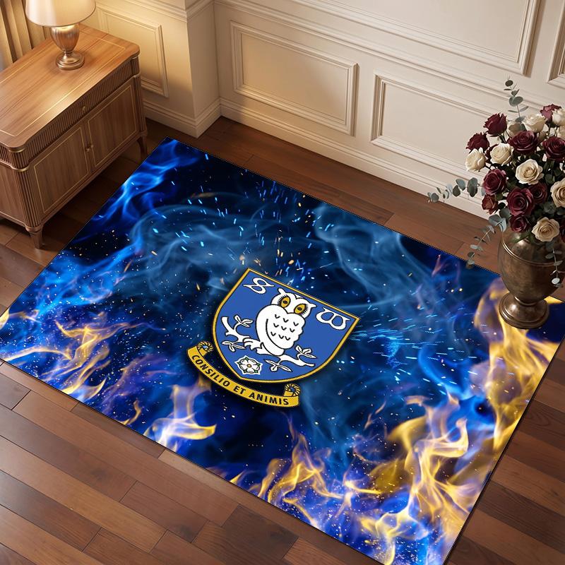 Tappeto in Cristallo di Velluto con Stampa del Sheffield Wednesday Football, Comodo Assorbente d'Acqua Antiscivolo per Pavimenti Interni