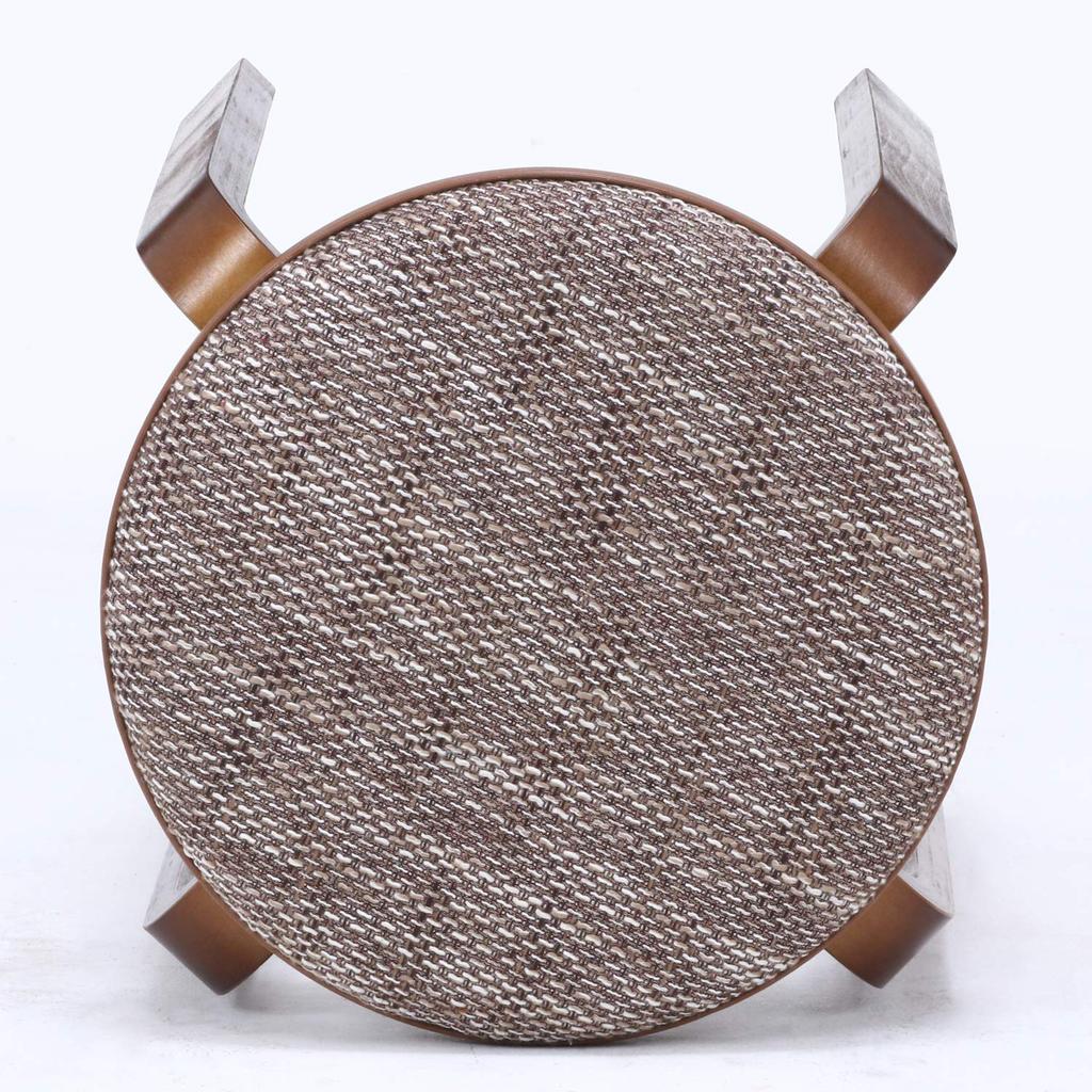 Fuji Boeki Bentwood Stackable Stool, 32cm Wide X 32cm Deep X 47cm High, Beige/Brown Fabric, Compact, Assembly Required, 14545