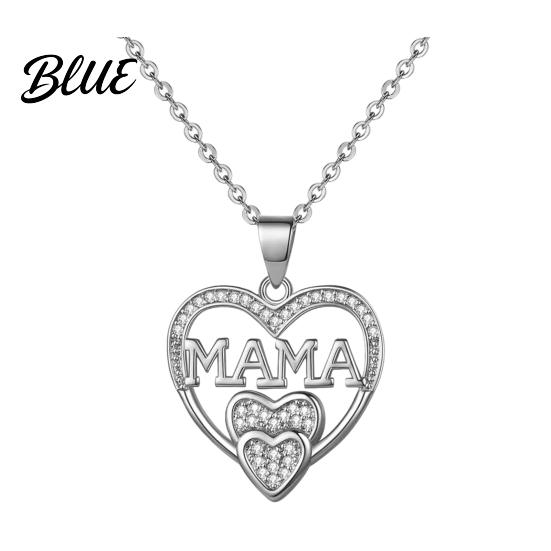 Heart Pendant with Rhinestones Mothers Day Gift Necklace Rhinestone Heart-Shaped