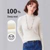 Women's Fine Wool Seamless Knit Shirt, Semi-High Neck Base Layer, Winter Inner Wear